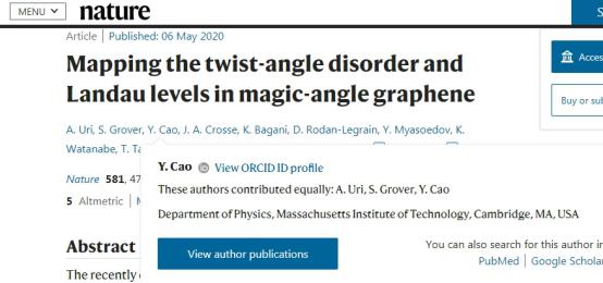 曹原第八篇nature全是一作吗,nature曹原近况