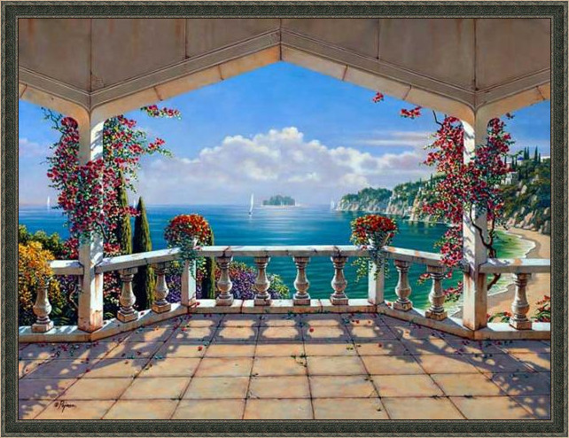 精美绝伦的世界顶级的风景油画,诗情画意的山水油画方形