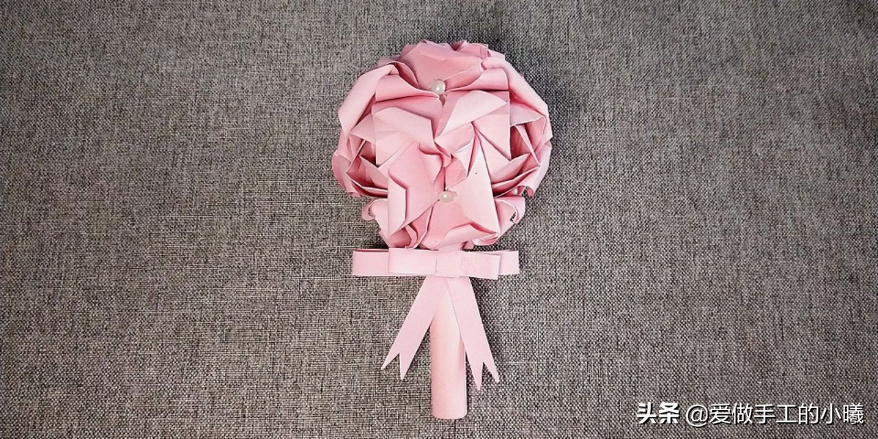 折纸玫瑰花简单易学图片,卷心玫瑰花折纸教程图解