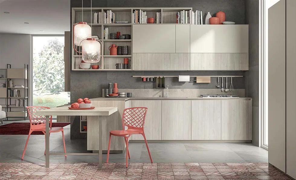 橱柜厨边柜电视柜一体,现代风格厨房橱柜一体柜