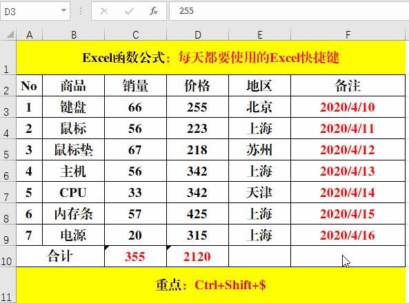 excel快捷键ctrl+t功能取消,excel大神常用到的ctrl快捷键