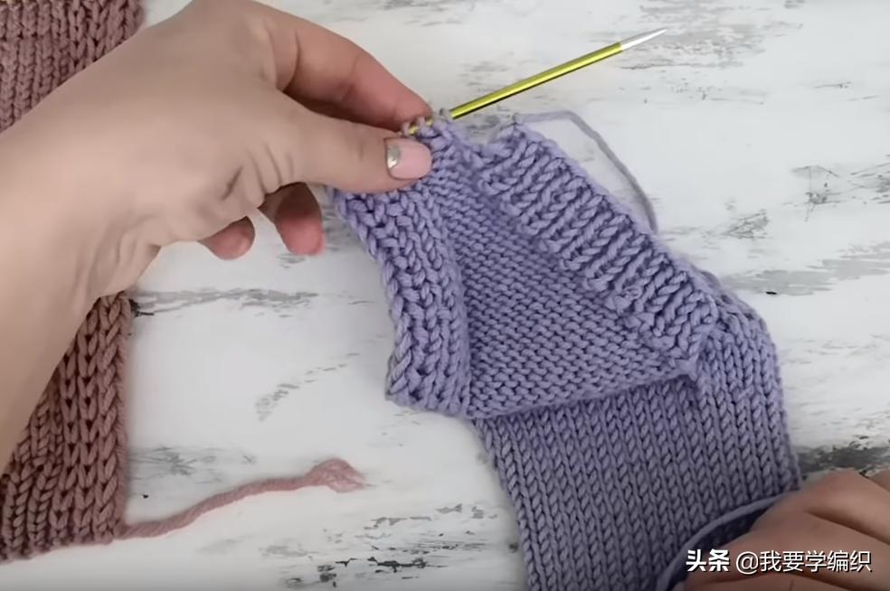 从下往上织暗口袋怎样编织,织口袋的教程