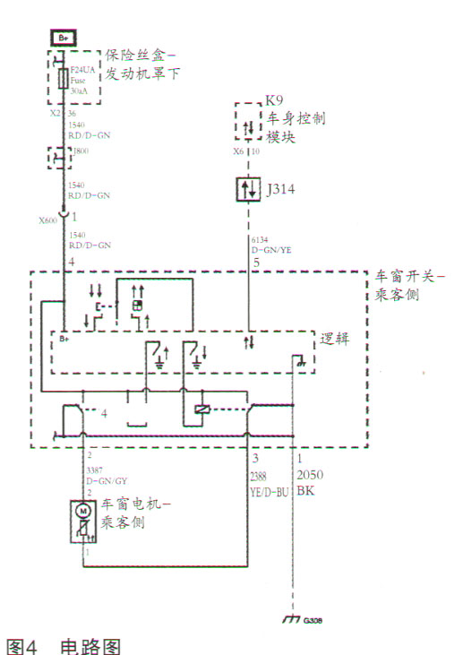 雪佛兰科鲁兹右前门玻璃升降机不工作