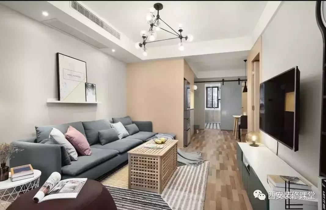 简单电视墙加柜子,沙发墙隔板