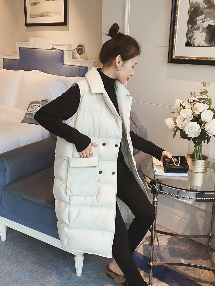 中长款洋气时髦马甲版型正,长款修身棉马甲怎么搭配