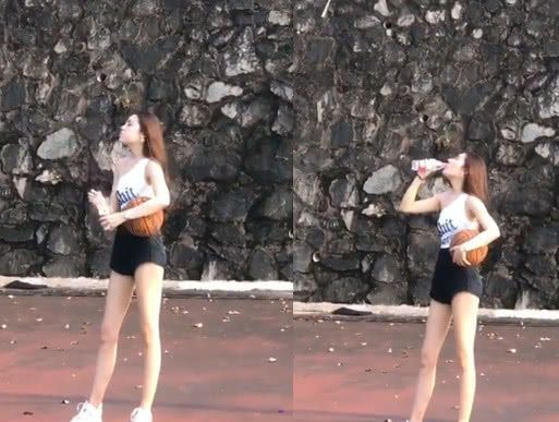 篮球场长腿女生,篮球场长腿女神