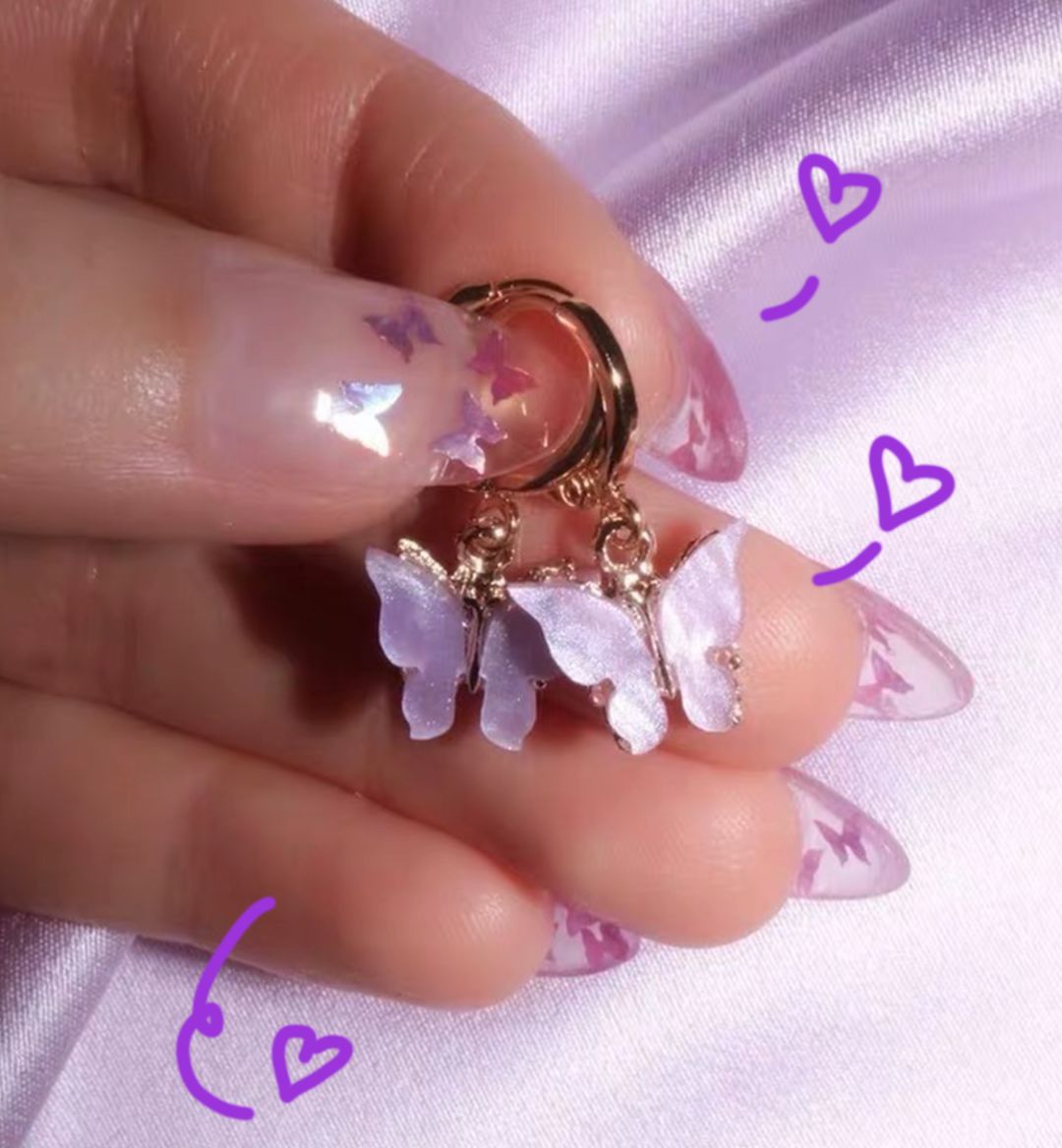 童年饰品金蝴蝶,童年土味发饰效果图