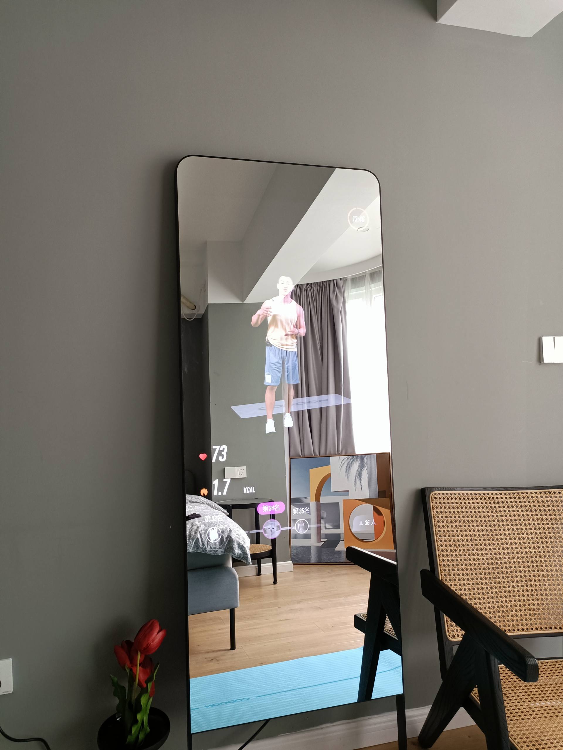 家庭智能健身黑科技fiture魔镜,fitmore智能健身镜