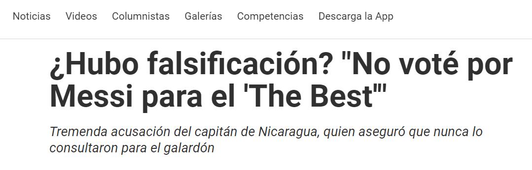 FIFA遭公开质疑！埃及足协索要解释尼加拉瓜队长曝没给梅西投票