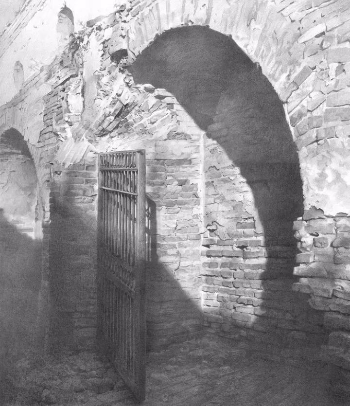 唯美风格素描画,妖娆的背影素描画