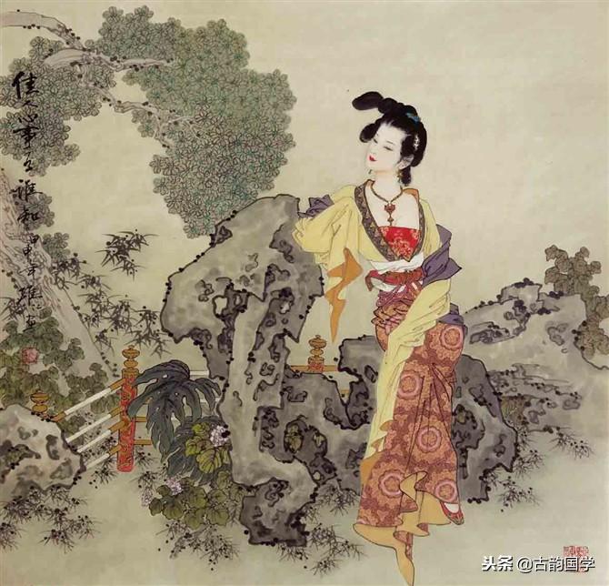 中国古典百美诗画（上）：一位佳丽一首古诗，可谓赏心悦目，收藏