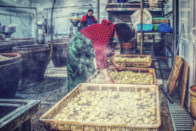 纯手工豆腐干的制作大全,石磨豆腐干怎么制作