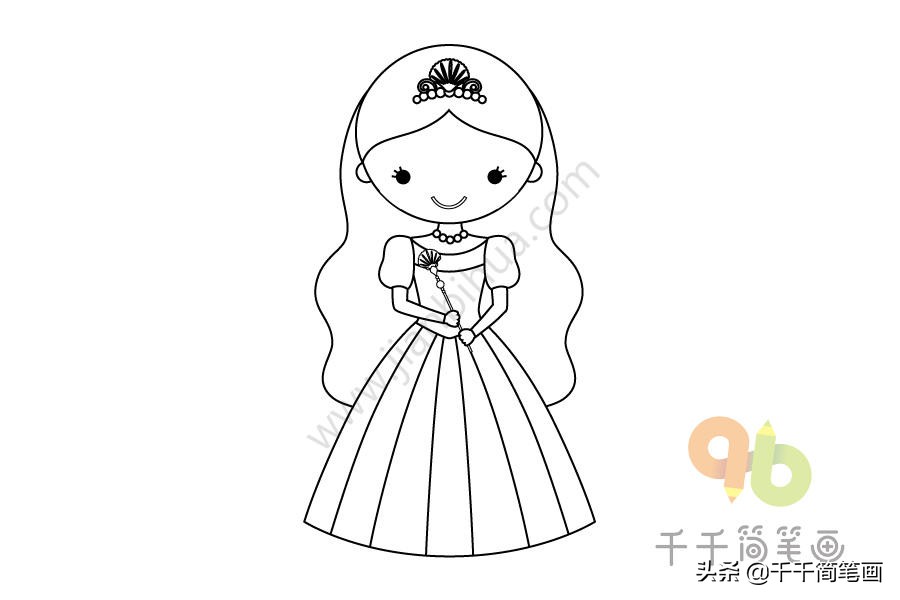 儿童简笔画，女宝爱画的美丽公主！