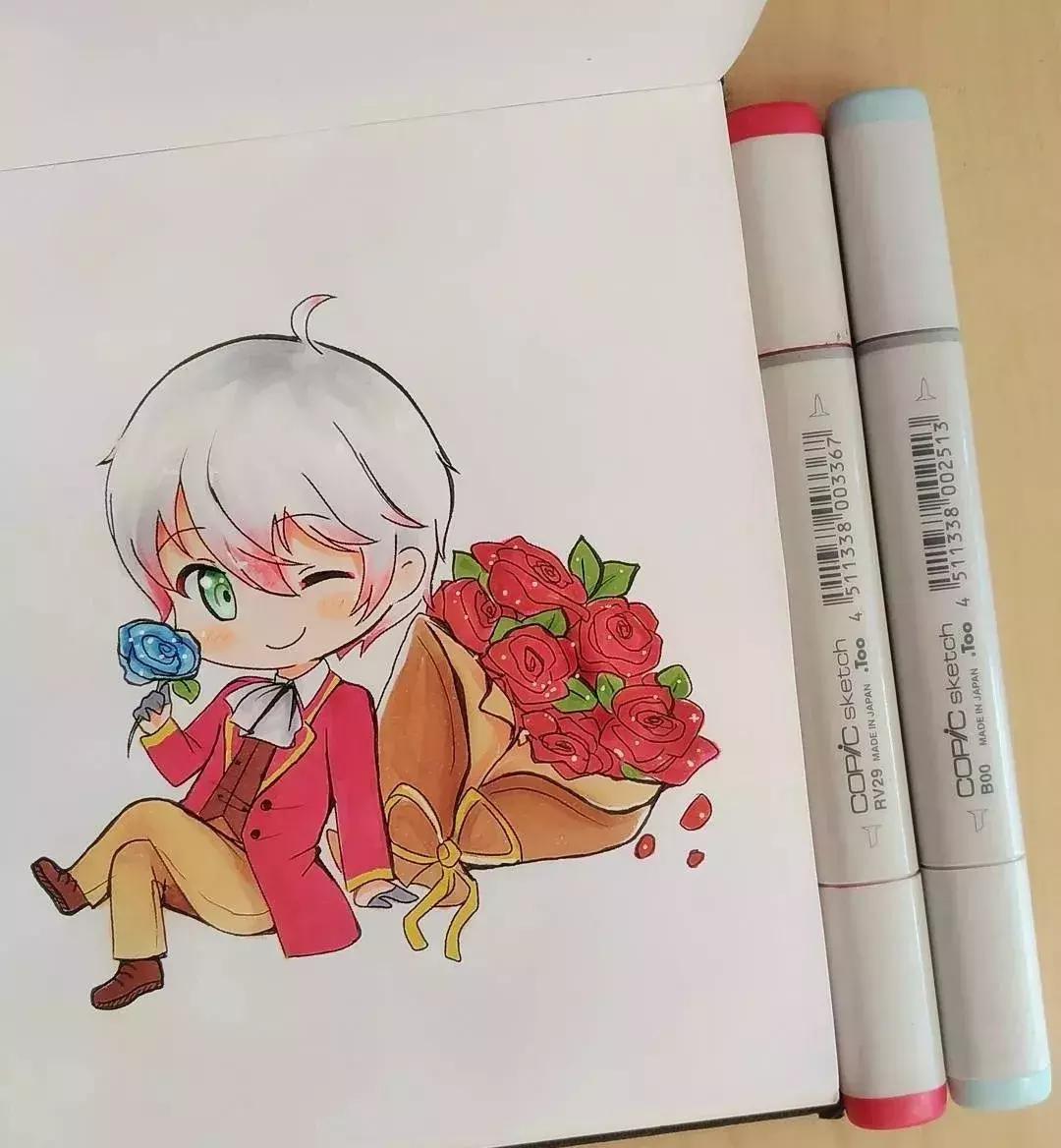 可爱动漫人物手绘马克笔,马克笔好看的动漫人物