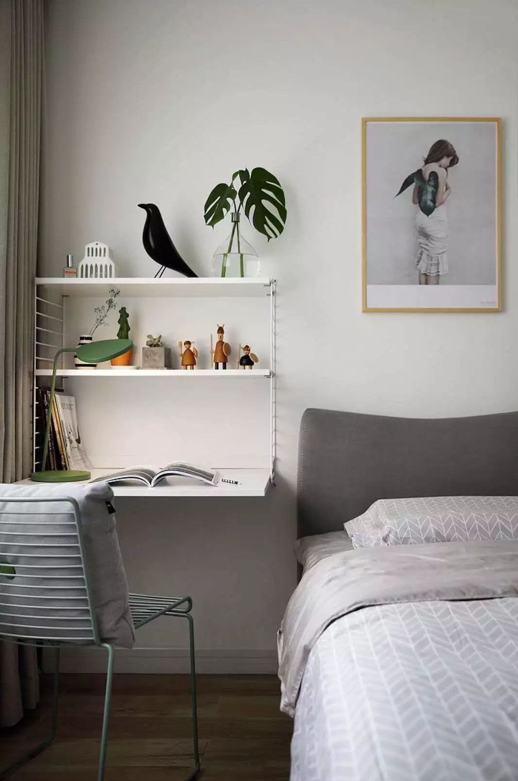 北欧简约风主卧婚房,小户型北欧风格婚房装修