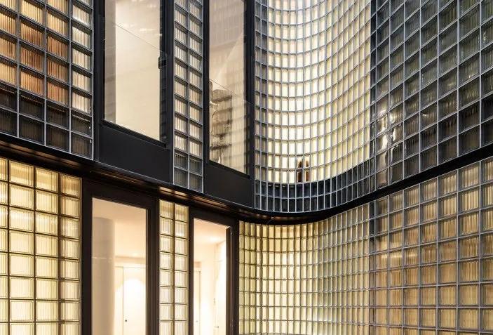 玻璃砖做公寓效果图 (公寓楼改造效果图)