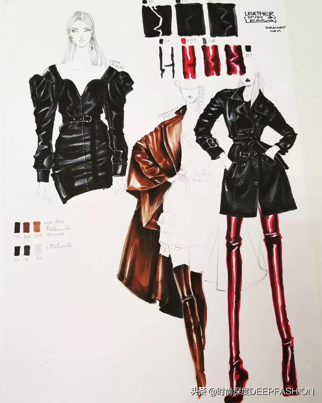 服装设计图三张,服装设计系列效果图