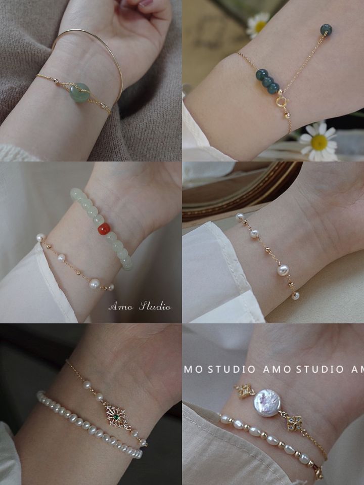 18精品圆珠手链,小众饰品店铺耳环