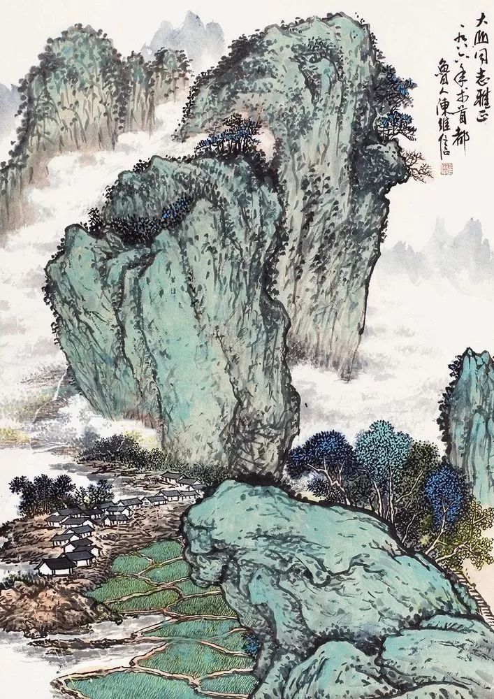 陈继儒山水画作品欣赏,陈良宗山水画作品欣赏