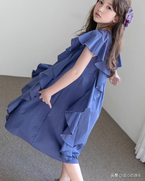 韩系童装春季连衣裙,韩版中大童裙子