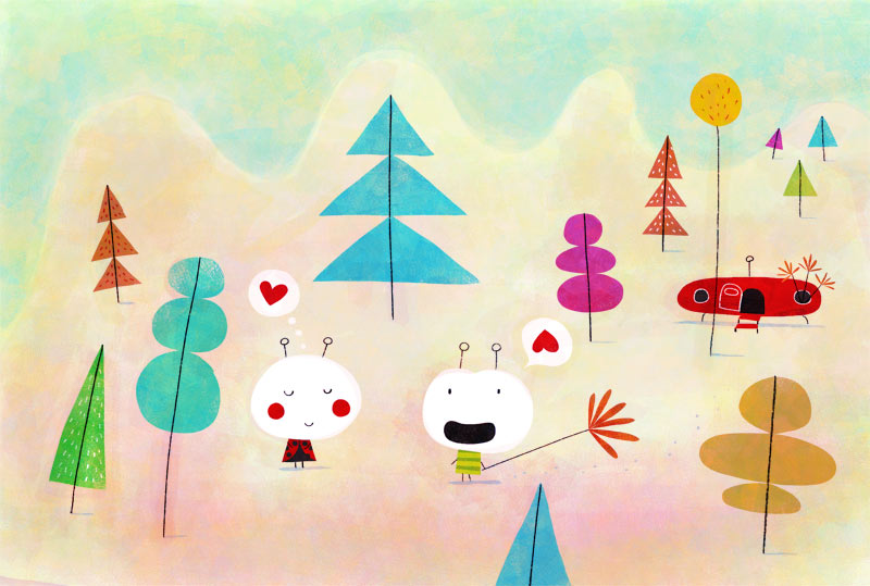 超有爱儿童插画临摹集,充满童趣的节日插画作品