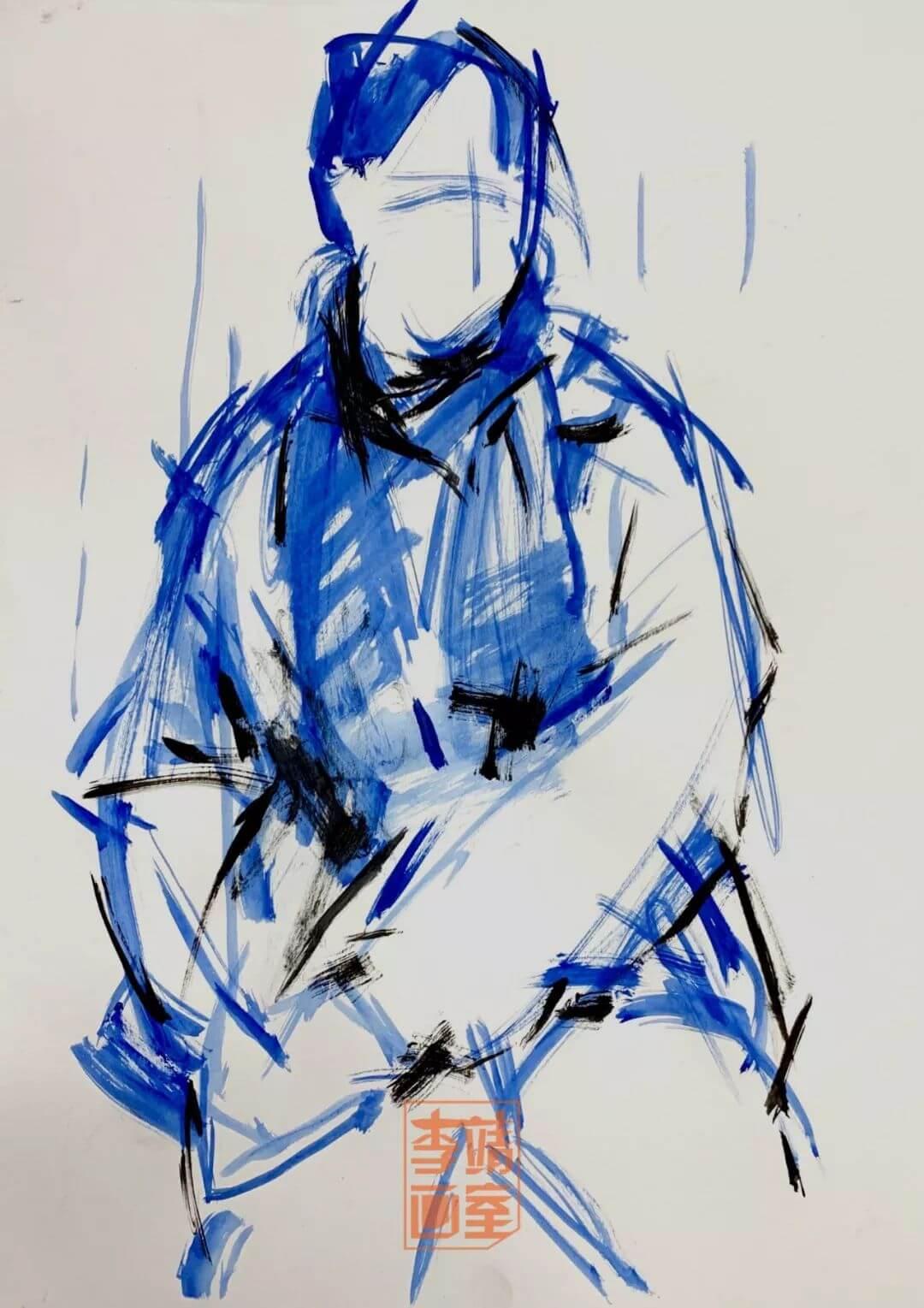 北京李靖画室美术培训班,李靖画室半身像