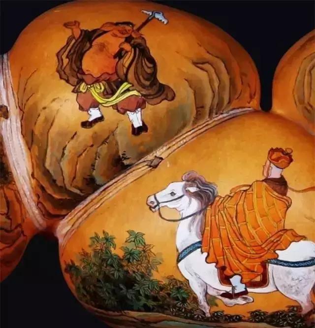 五福临门葫芦工笔,中国工笔画葫芦