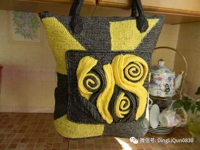 塑料袋编拖鞋,毛线编织浴花袋