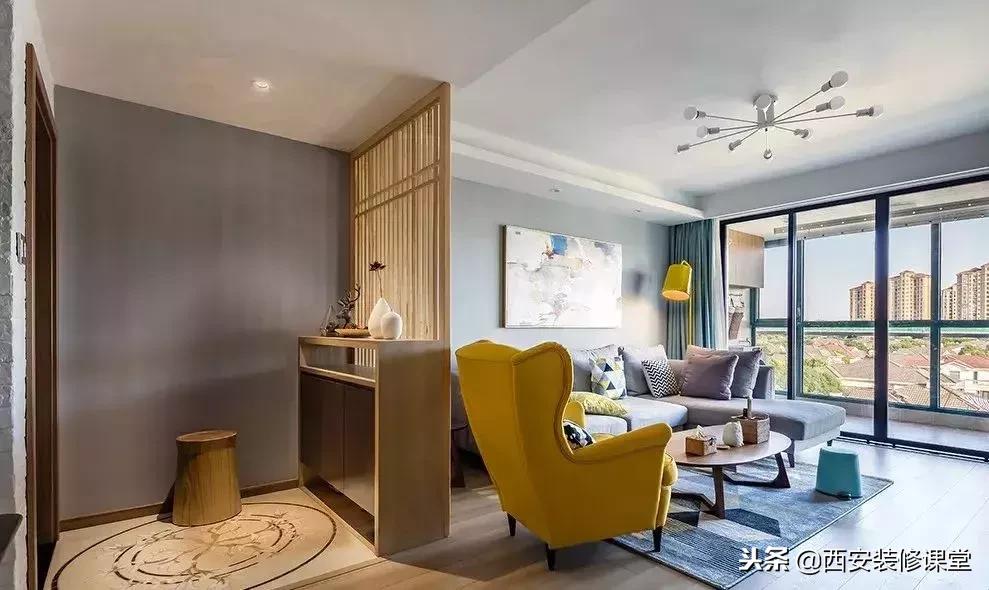 进门餐厅屏风隔断效果图轻奢,进门正对卫生间屏风隔断效果图