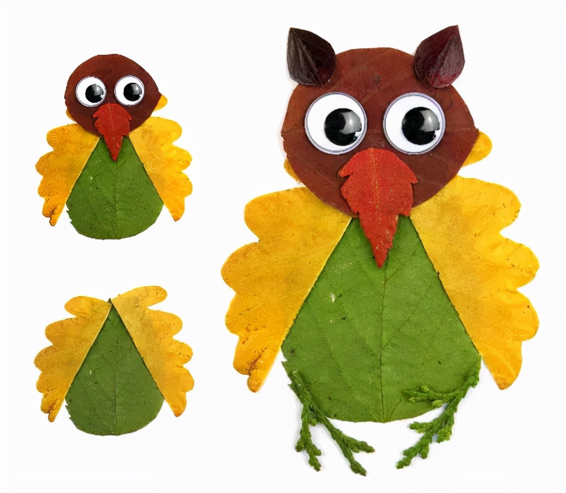 有多少种各种各样的小动物呢,用落叶做可爱的小动物