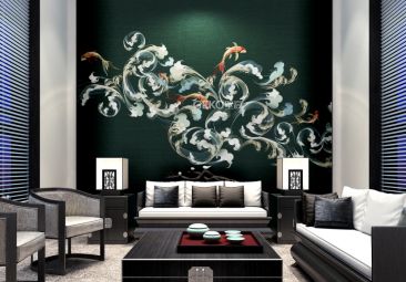 高级灰纯色壁布效果图,墙布壁纸知识