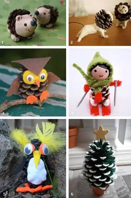 松塔创意手工实用又好看,松塔创意手工动物