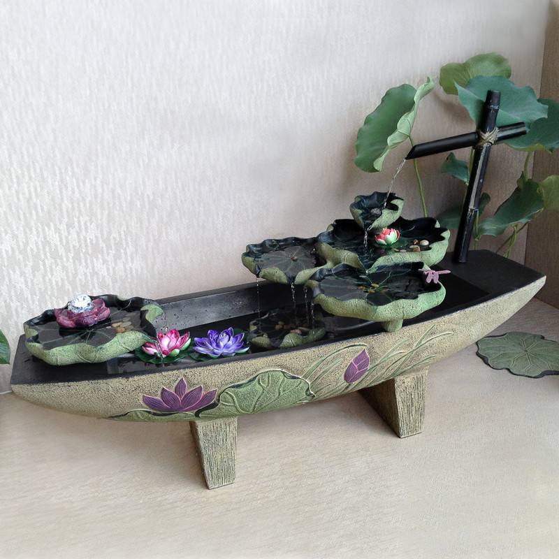 庭院不建鱼池直接放鱼缸设计效果,阳台做水池假山养鱼