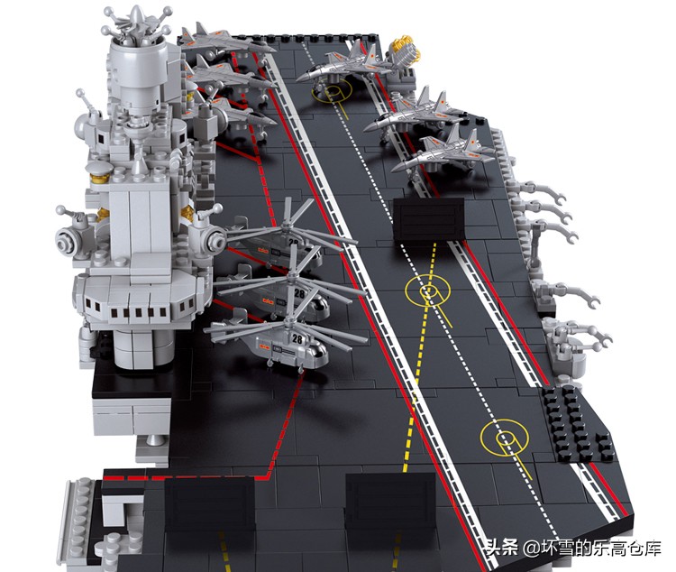 用最少的乐高积木拼一艘军舰,中国积木军舰moc拼装视频