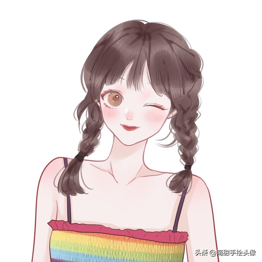 森系小清新手绘头像插画女,2022年头像女生小清新手绘