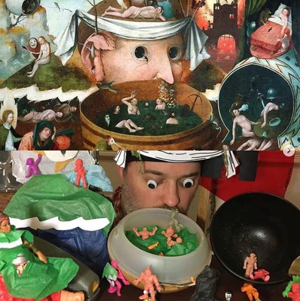 世界名画人物模仿搞笑,外国人恶搞画作