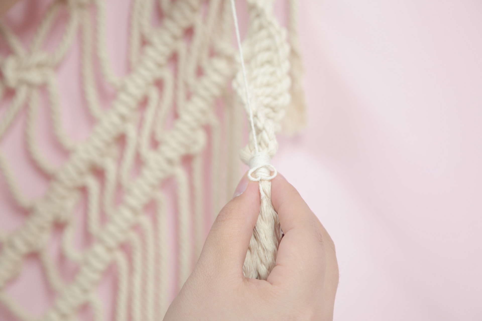 挂毯流苏编织绳教程,棉绳挂毯教程简单版