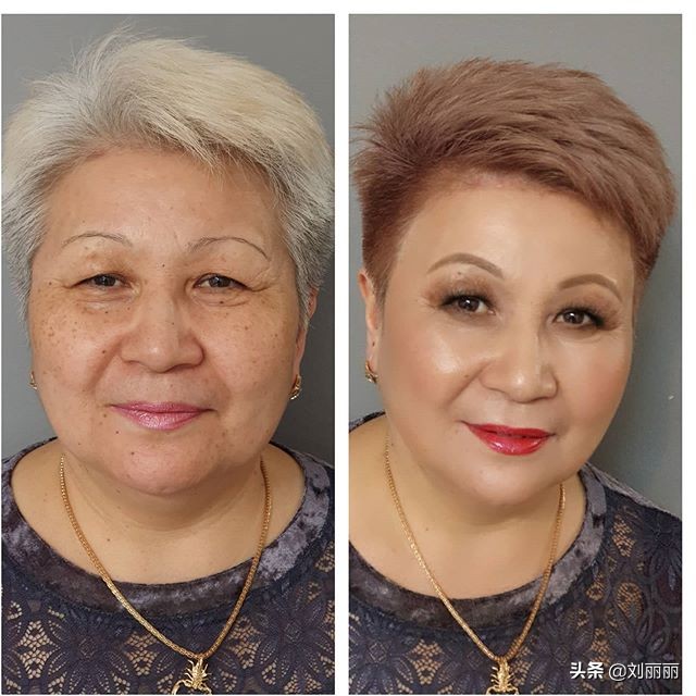 70岁白发阿姨换款发型堪比整容,70岁白发阿姨换款发型