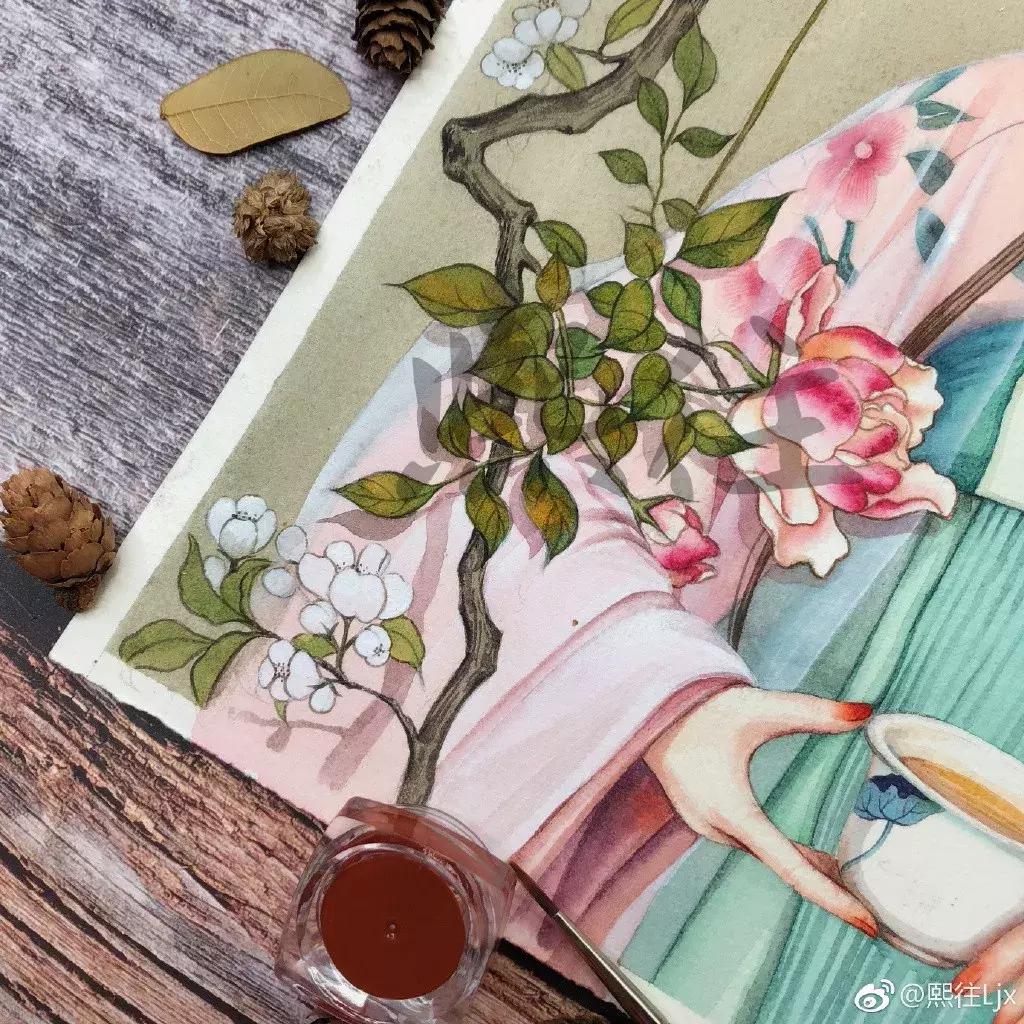 古风绘画线描,100张绝美古风女线描手绘