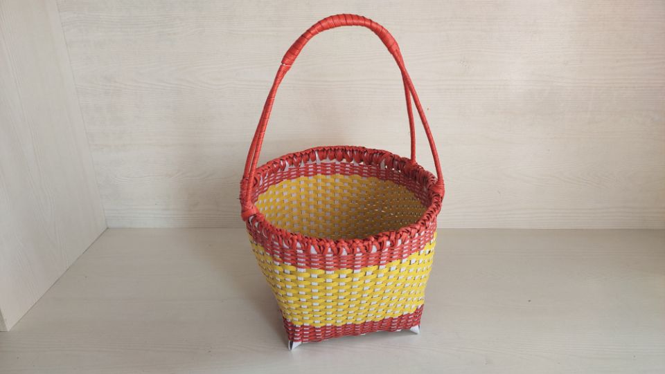 编篮子塑钢打包带,最简单的打包带编篮子教程