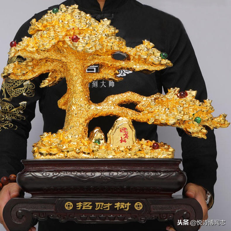 招财纳财的摆件,大号招财进宝铜钱摆件风水