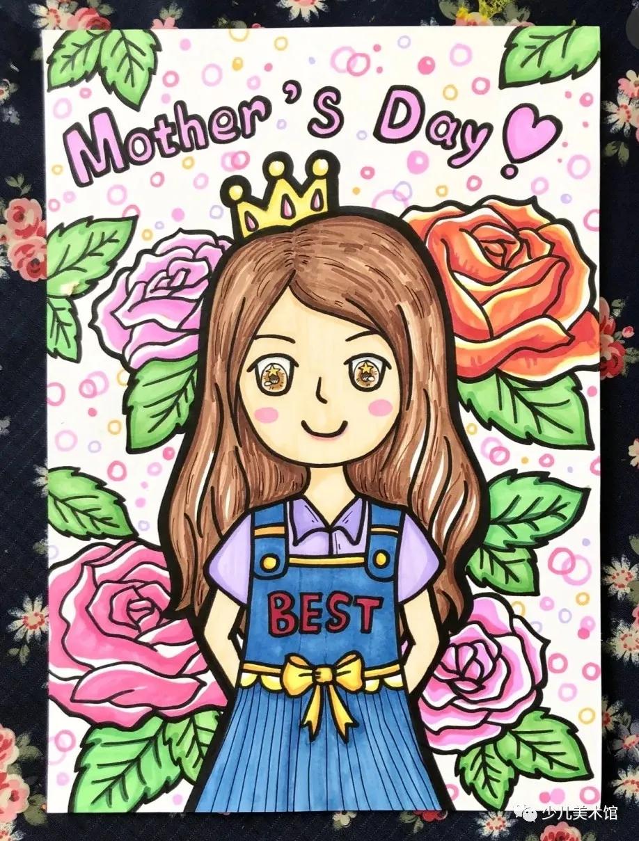 母亲节创意绘画简单素材,幼儿园大班母亲节绘画简单又漂亮