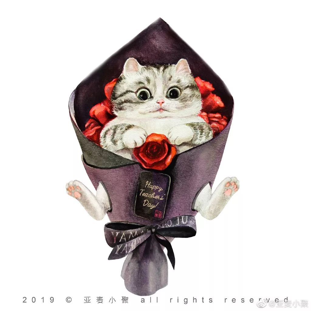 插画师笔下不同姿态的猫,一组与猫咪有关的古风插画作品