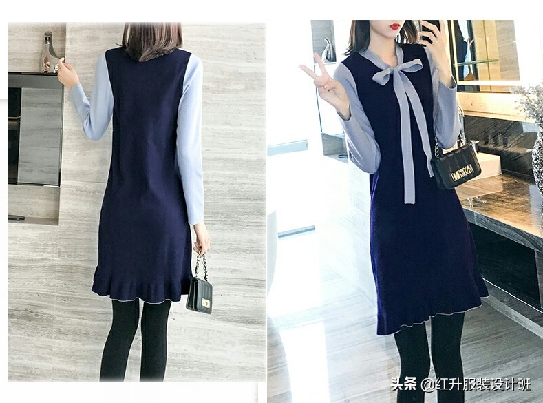 连衣裙长袖裁剪图解100例,领口打褶连衣裙前片的裁剪方法