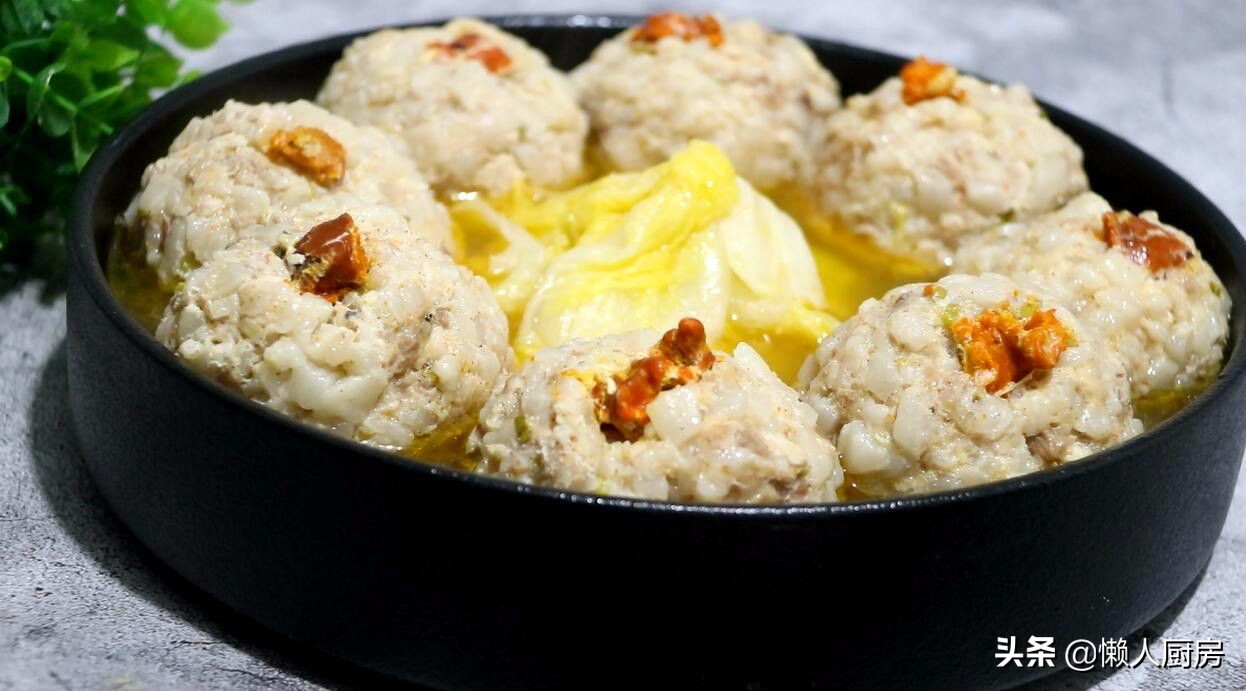 蟹味狮子头的做法,纯手工制作蟹粉狮子头