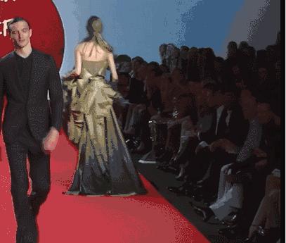 模特走路摔倒,模特走t台摔倒