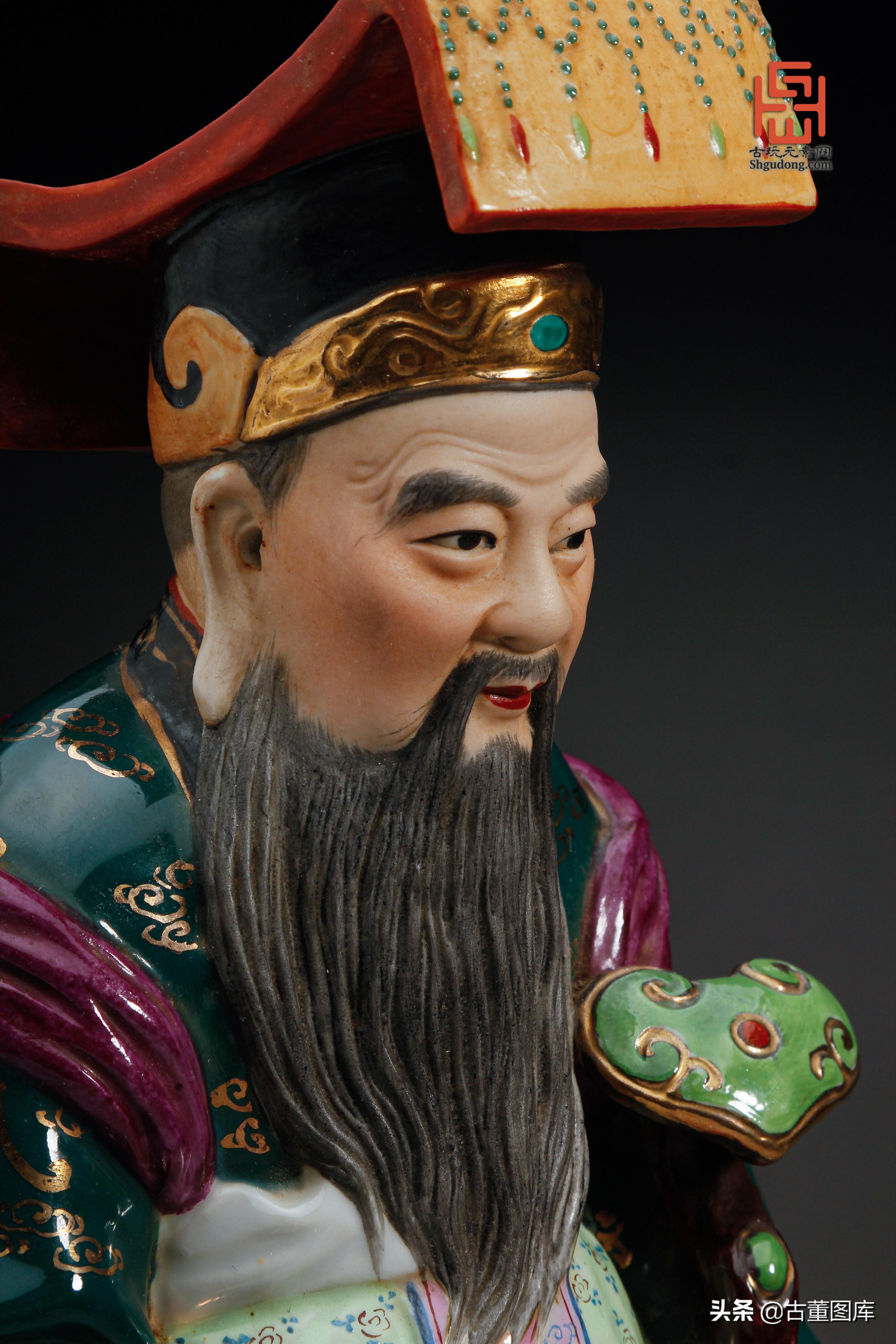 康熙铜财神像图片,老款瓷财神像