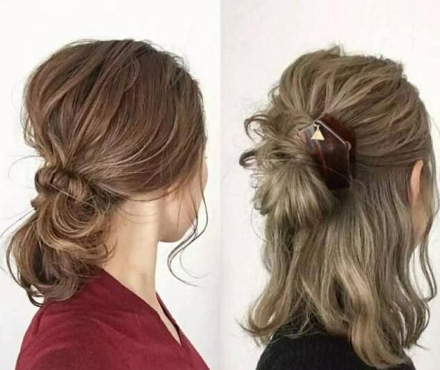 齐肩短发卷发怎么扎又简单又好看,齐肩短发半扎发发型