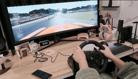 罗技全新方向盘g923开箱,罗技g923配啥座椅