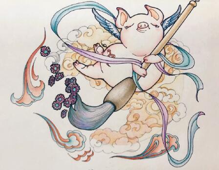 飞天猪，看有没有敦煌的影子！